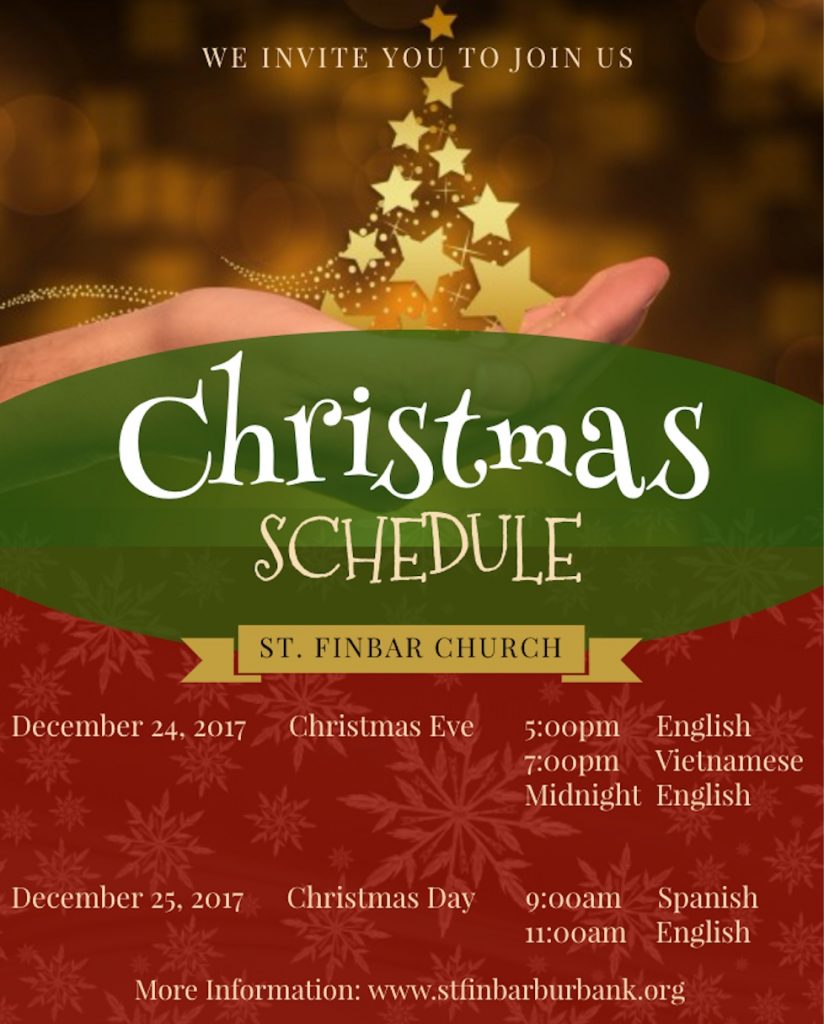 Christmas Mass Schedule Saint Finbar