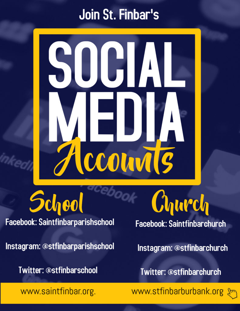 Join and like our social media accounts to receive St. Finbar Church's updates!